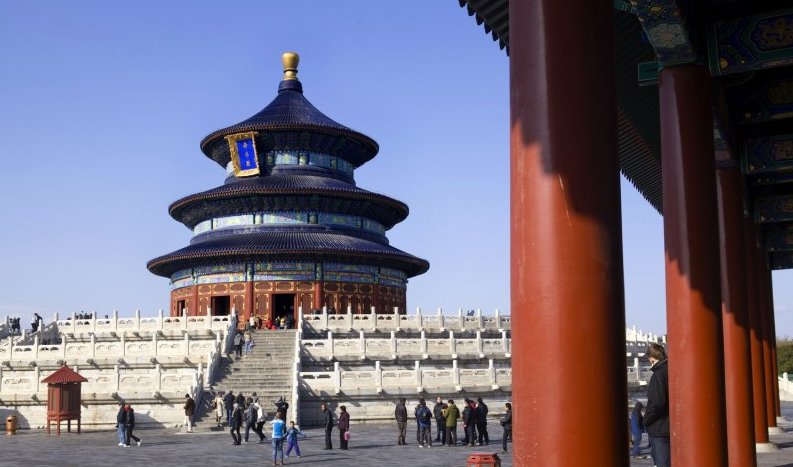 北京天坛占地272万平方米,整个面积比紫禁城还