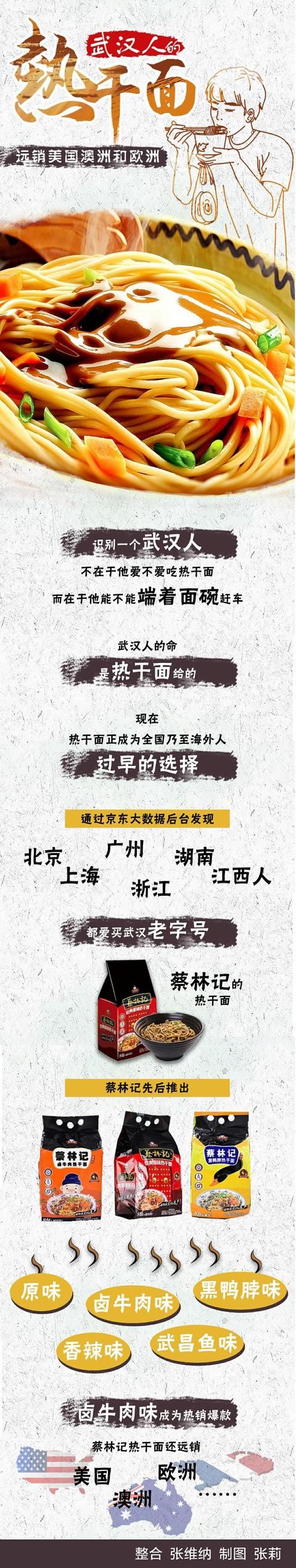 卤牛肉味黑鸭味热干面吃过吗?蔡林记靠电商让外国友人过早