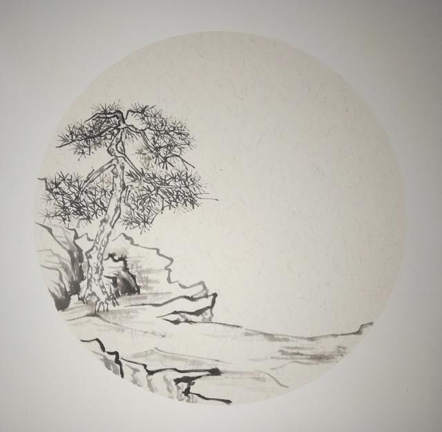 小写意山水画《江畔人家》的详细创作步骤和高清图