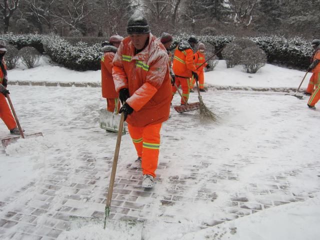 鸡西市迎来狗年首场大雪 环卫工人昼夜清雪保畅通