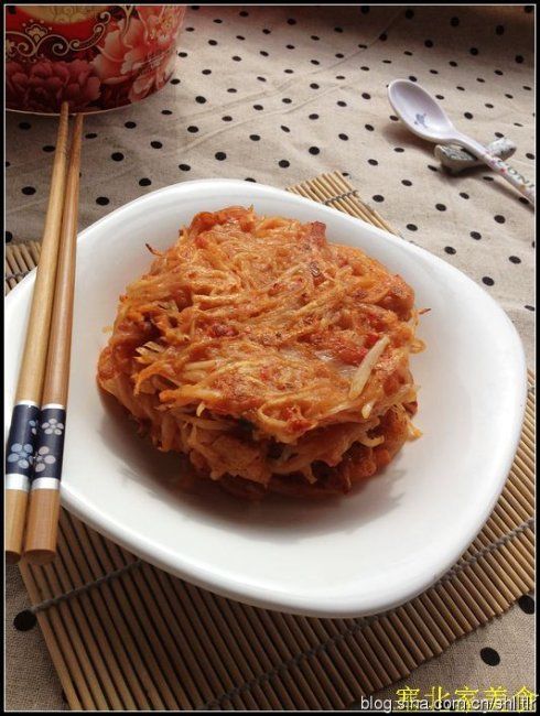 培根泡菜土豆丝煎饼