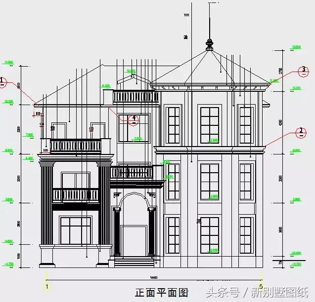 14x14米三层欧式农村别墅,弧形采光窗 挑空客厅,豪华霸气!