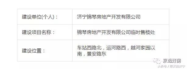 “济宁锦琴房地产开发有限公司”竟然开发了这个新项目！