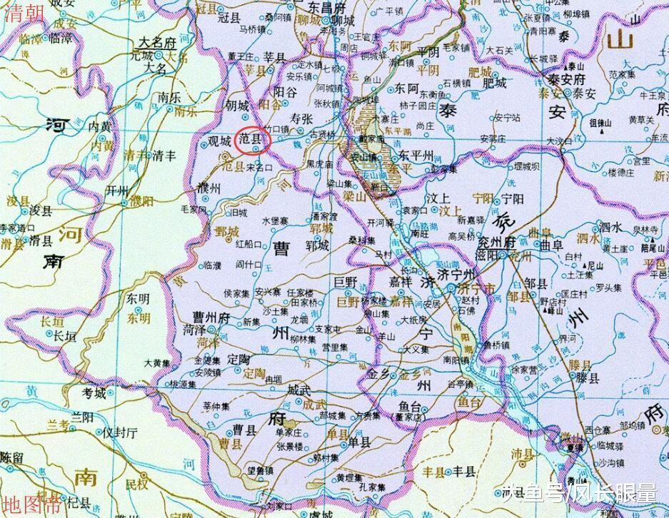 河南省濮阳市范县老县城, 为何飞到山东境内?