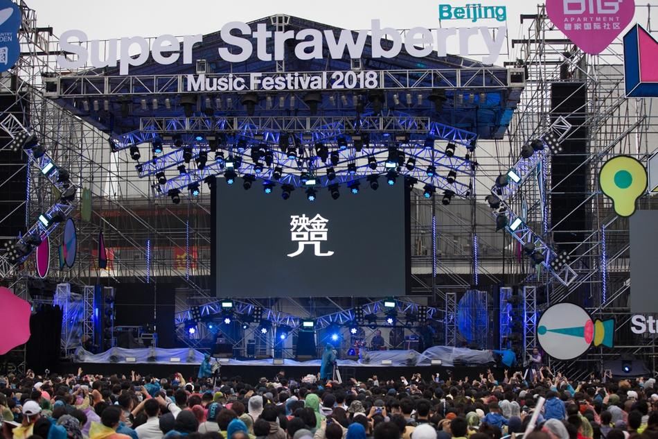 组图:窦唯北京草莓音乐节表演《殃金咒》 现场