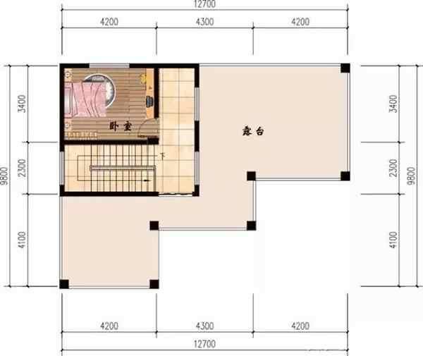 12.7x9.8M四层平屋顶别墅,实用大气造价还低,村里人都说我眼光好