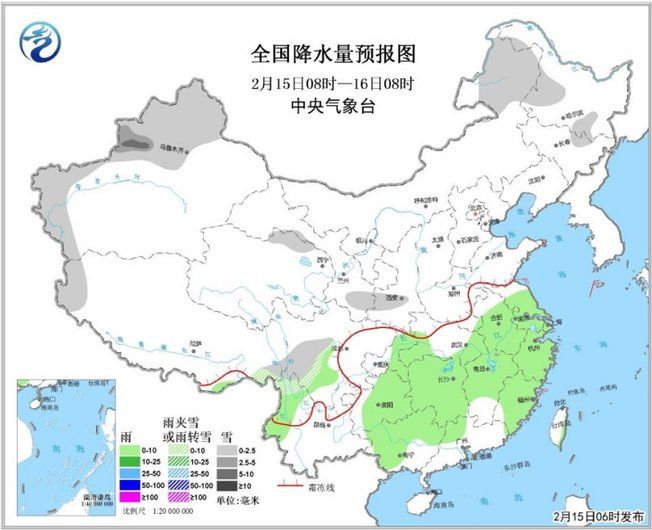 南方地区阴有小雨 弱冷空气继续影响东部地区