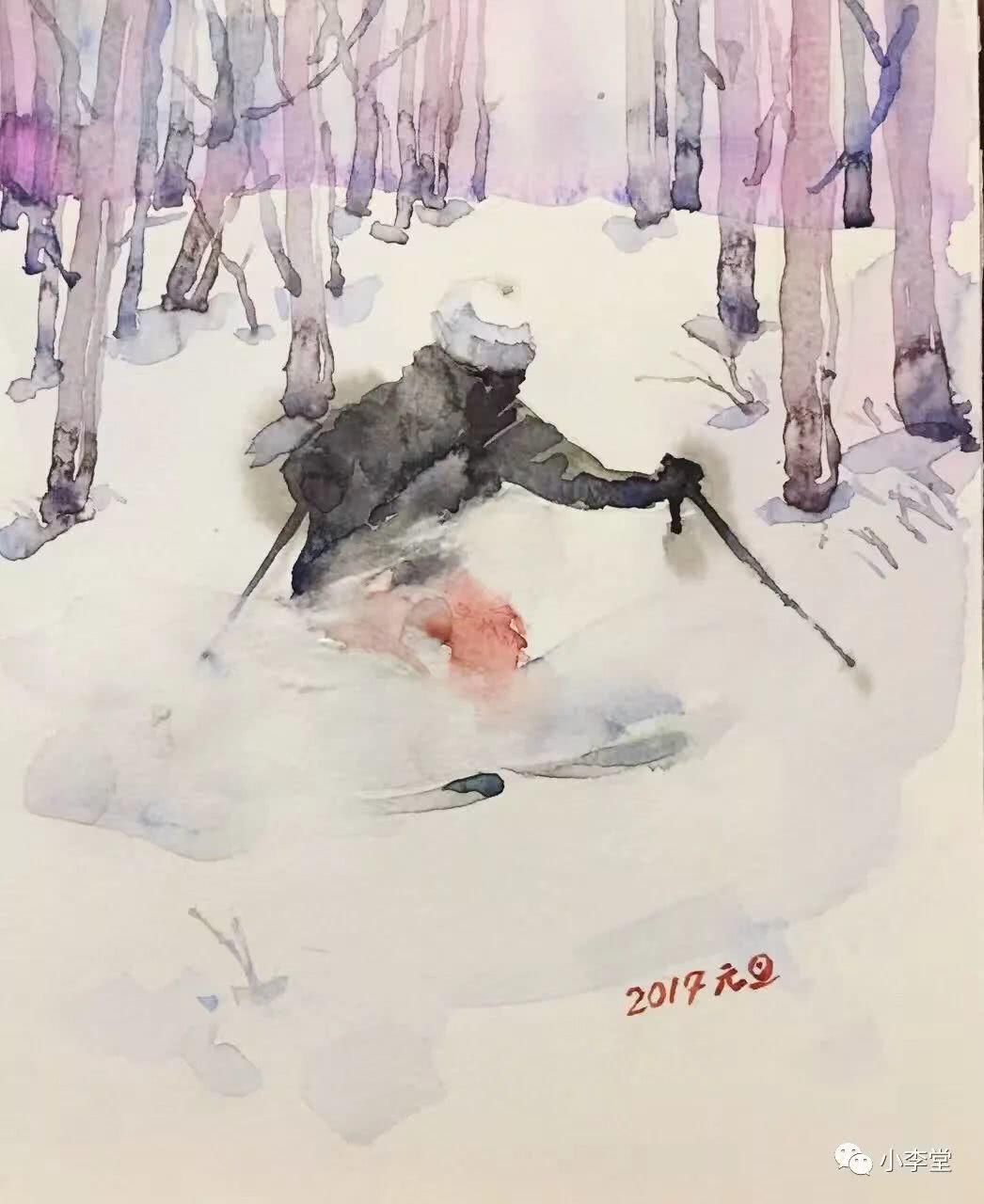 带着雪板去旅行，带着画本去滑雪