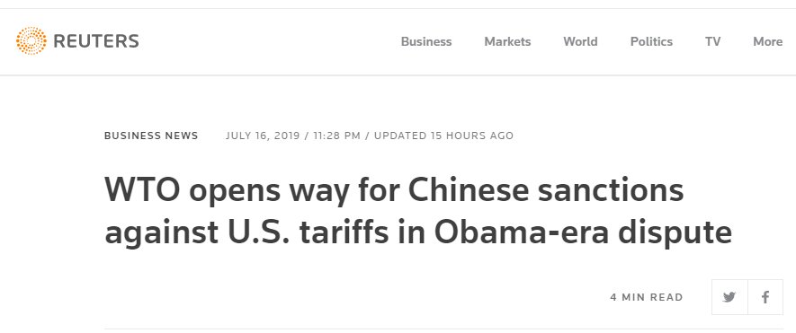 《WTO宣布的这件事让美国政府大怒 外媒:中国的机会来了》