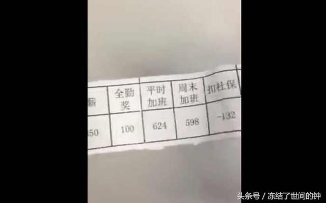 某工厂普工晒了自己的工资条，网友：喝水都不够啊