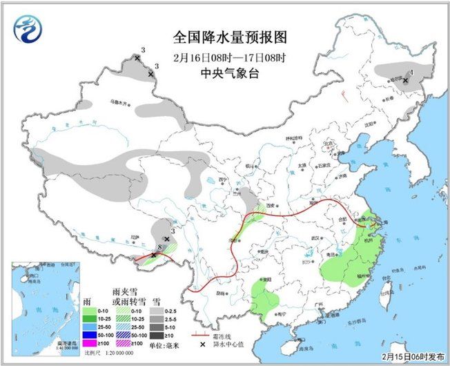 南方地区阴有小雨 弱冷空气继续影响东部地区