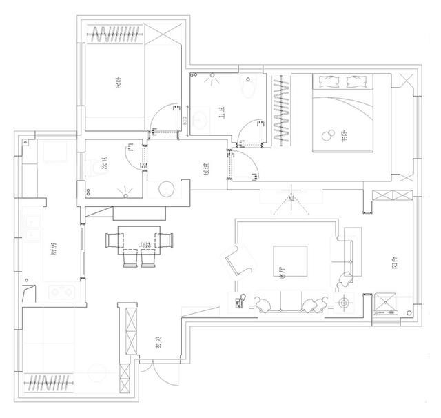 110平方三室两厅地面设计图_图片素材