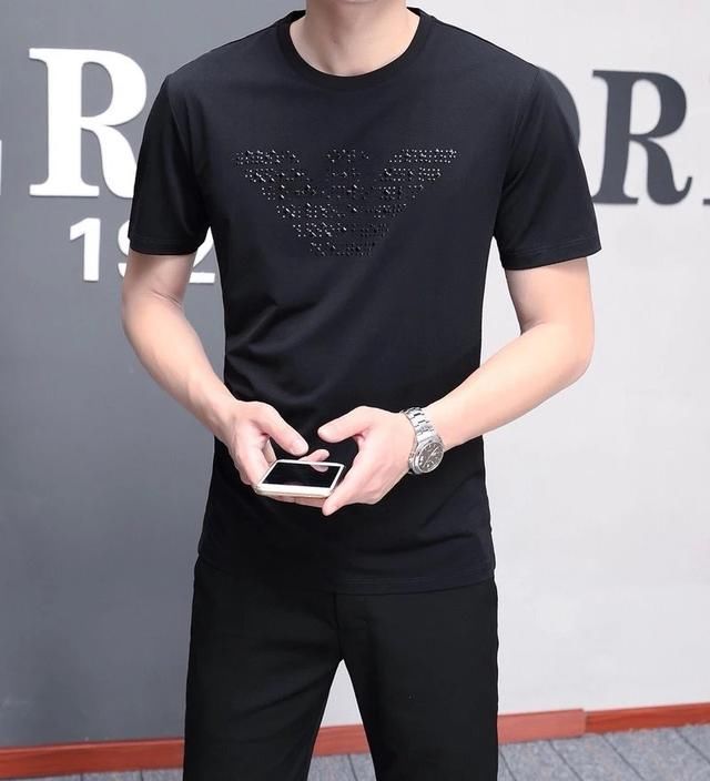 范思哲 阿玛尼2018男士短袖T恤,细腻柔滑的质