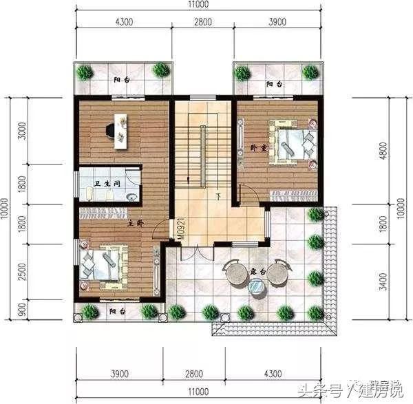 11X10米三层经济小别墅, 花二层的钱建三层, 美观大方上档次