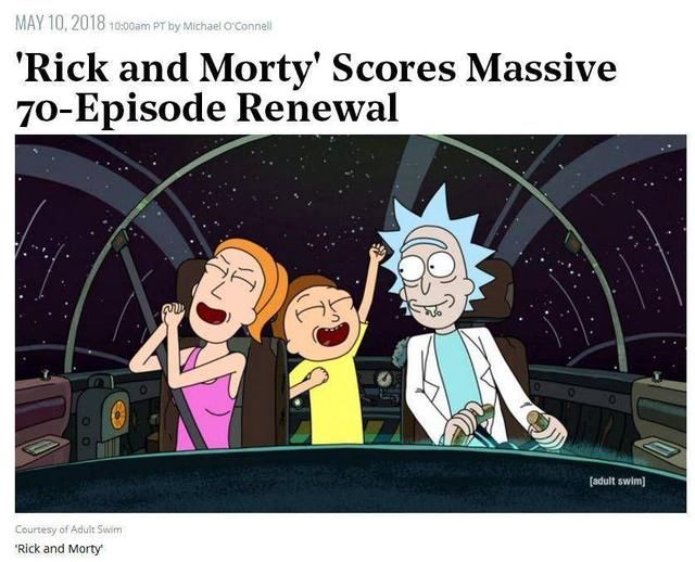 复联3上映两天票房破十亿,瑞克和莫蒂续订70集