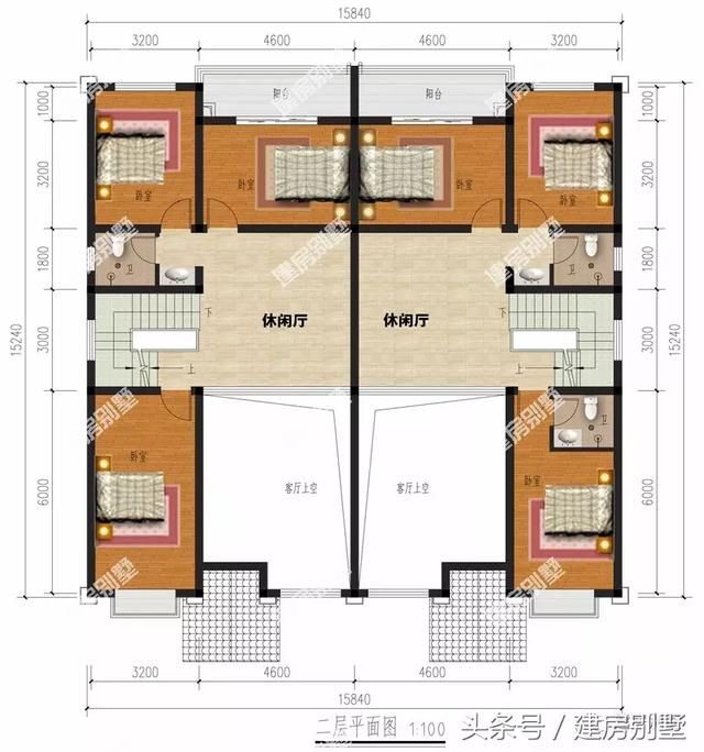 共堂屋的三层双拼别墅，俩兄弟这么建房是要羡慕坏村里人