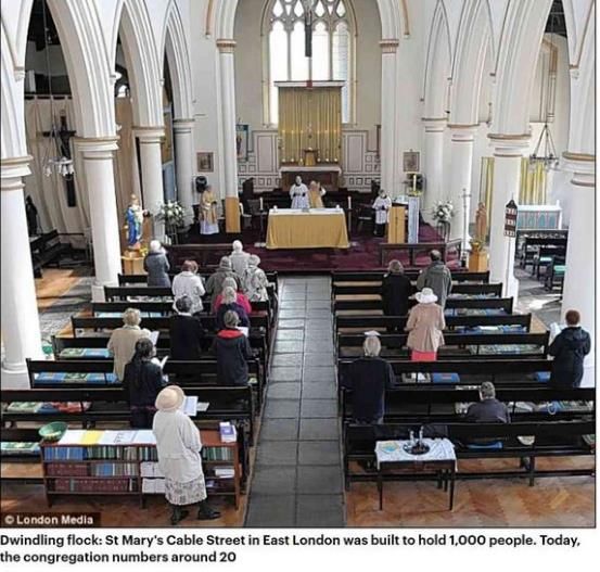 英国伦敦宗教场所的变迁，500个教堂关闭，423个清真寺开张