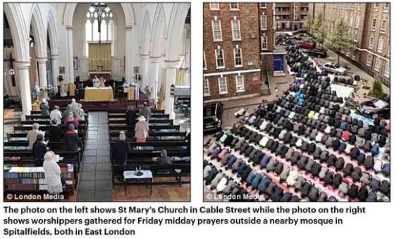 英国伦敦宗教场所的变迁，500个教堂关闭，423个清真寺开张