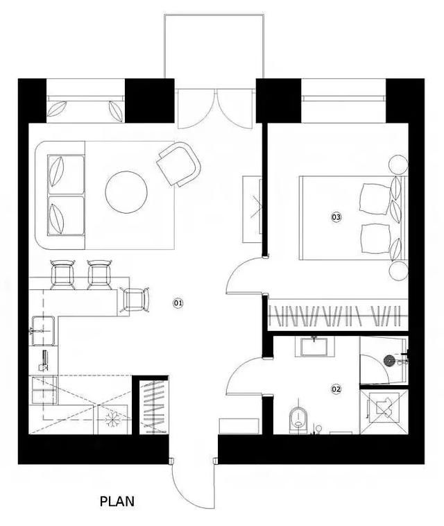 五十平米内住宅平面合集，小尺度空间让生活更高效