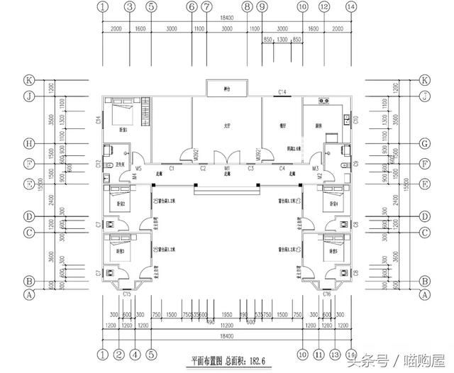 “U”型实用农村别墅，五室三厅两卫，气派十足，住的舒服！