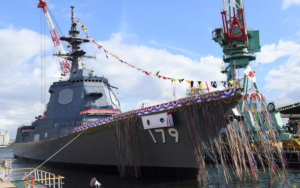 日海自新型宙斯盾舰摩耶号下水 搭载可与美军