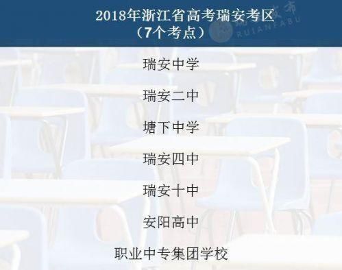瑞安2018年中考、高考时间考点安排公布 具体