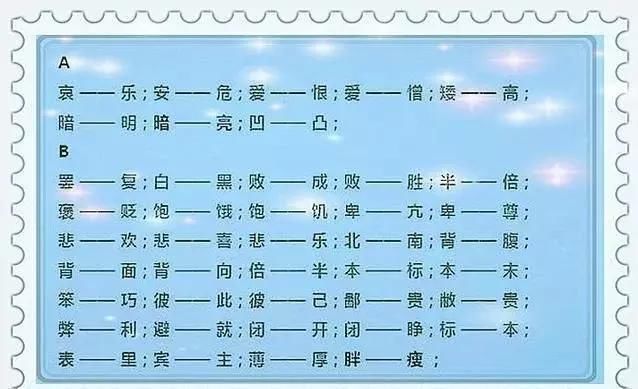 董卿力荐:小学语文1500个近反义词,孩子啃烂