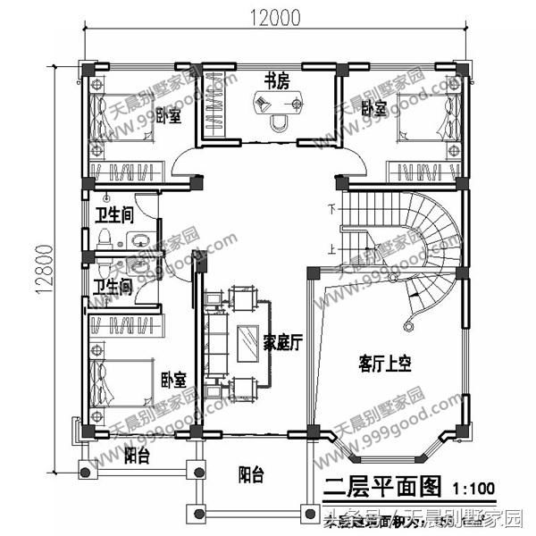 12X12.8米农村三层别墅，采光好，完胜商品房！