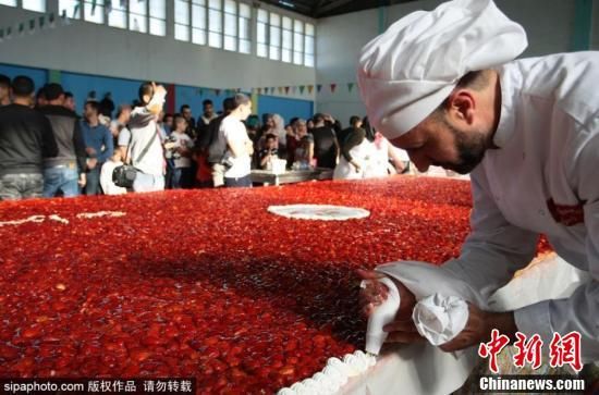 阿尔及利亚诞生世界最大草莓派 长约47.79米宽3米
