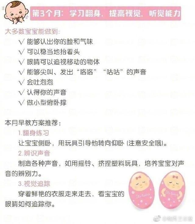 婴儿期每个月龄的小技能