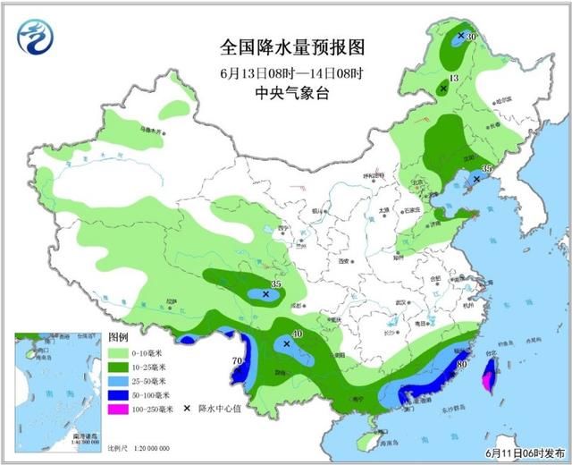 西南地区江南华南等地将有较强降水 东北华北有对流性天气