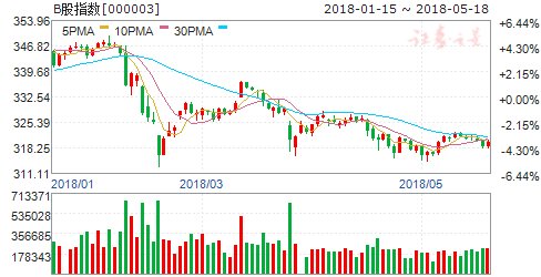 沪市B股指数报收319.91点 涨幅0.45%