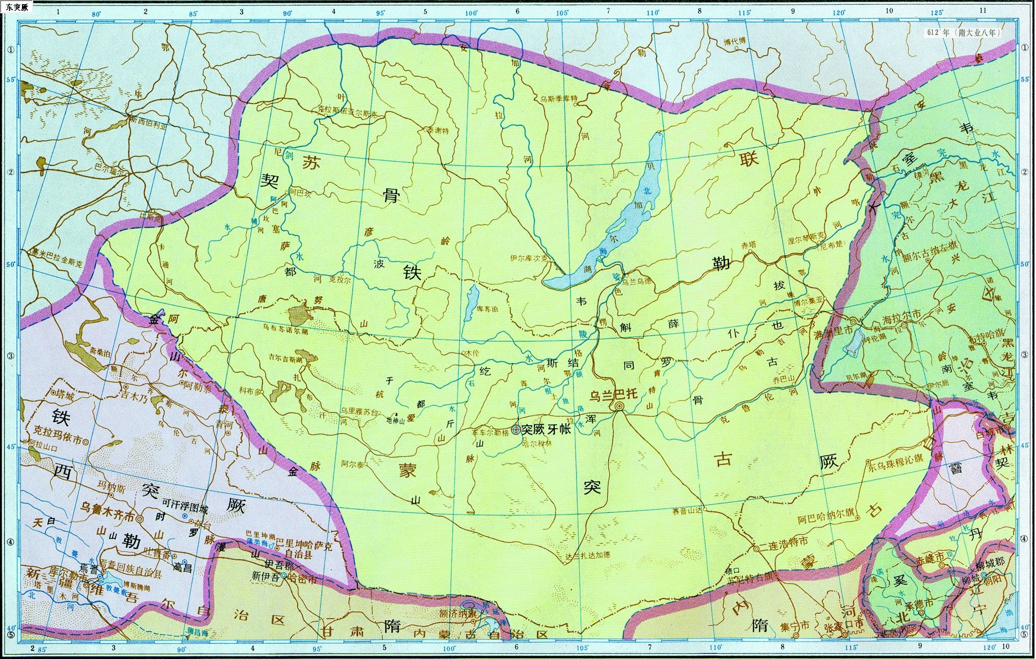 中国古代隋朝各地区地图