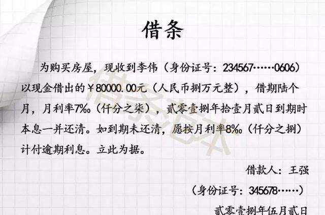 一个朋友向你借钱,如果你写了这样一张纸条,表明你已经准备好赌一把了