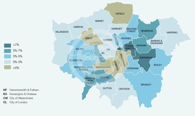 莱坊研究: 今后3年内伦敦哪些片区房价会涨的\＂嗨\＂