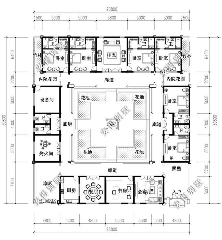新中式传承经典之美,5款农村四合院大集合,含效果图 平面图