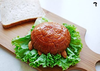 豆芽牛肉饼大杏仁三文治