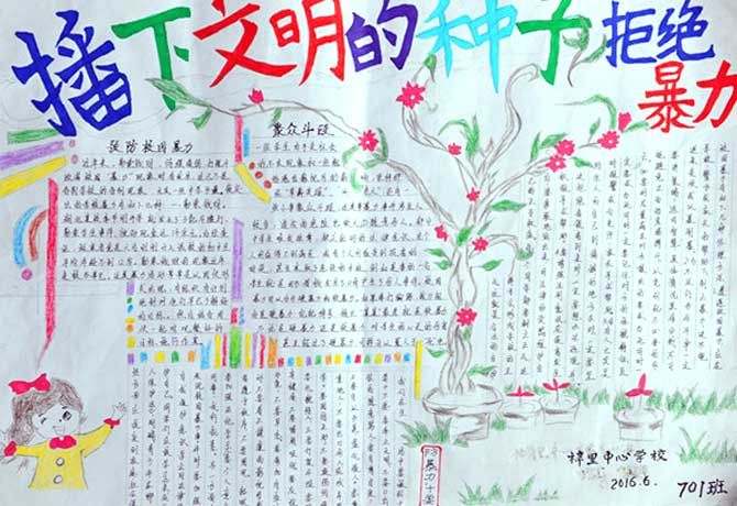 反对校园欺凌手抄报图片大全 反对校园欺凌的手抄报