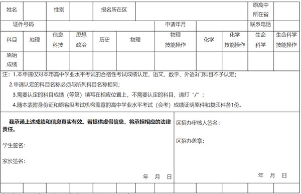 上海2019年1月高中学业水平考试报名通知