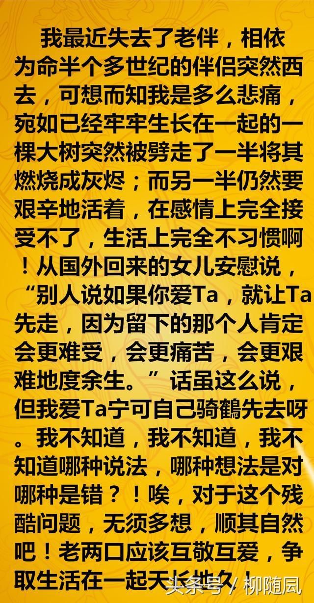 老伴，老伴，老来相伴一老人在老伴走后的寄语，看哭多少同龄人