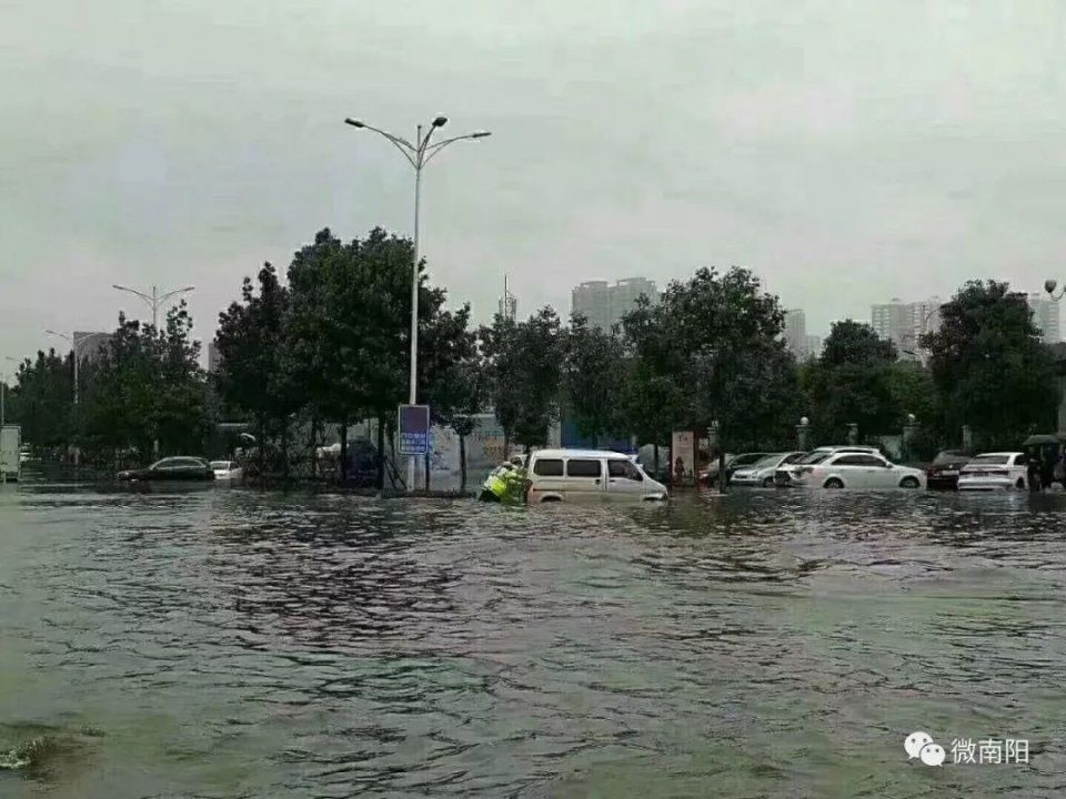 暴雨突袭南阳变水城!有人街上逮鱼，有人开推土机接媳妇!