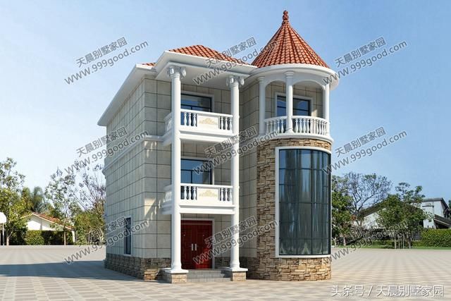8米户型别墅农村,3层小权证分摊!v户型客厅开间中空建筑面积不动产厨房上别墅首选图片