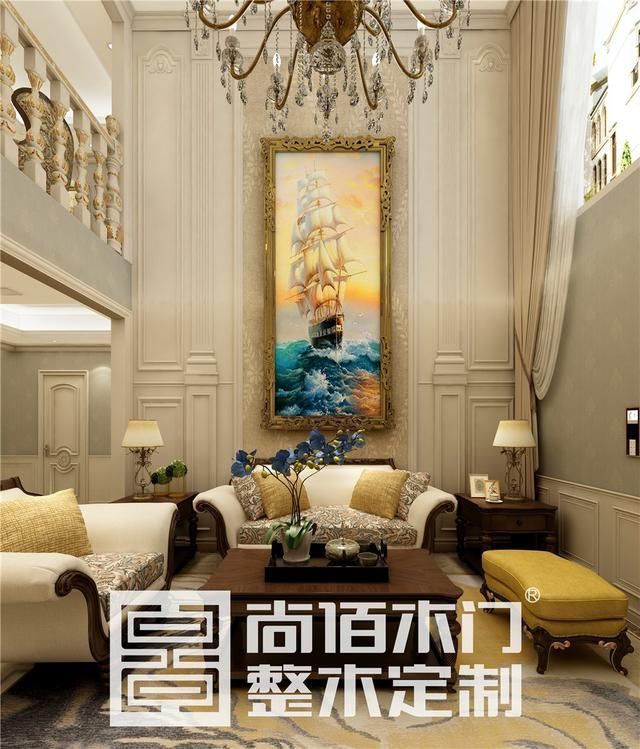 以品质点缀生活,江苏新沂挑高别墅120欧式风格整木效果图