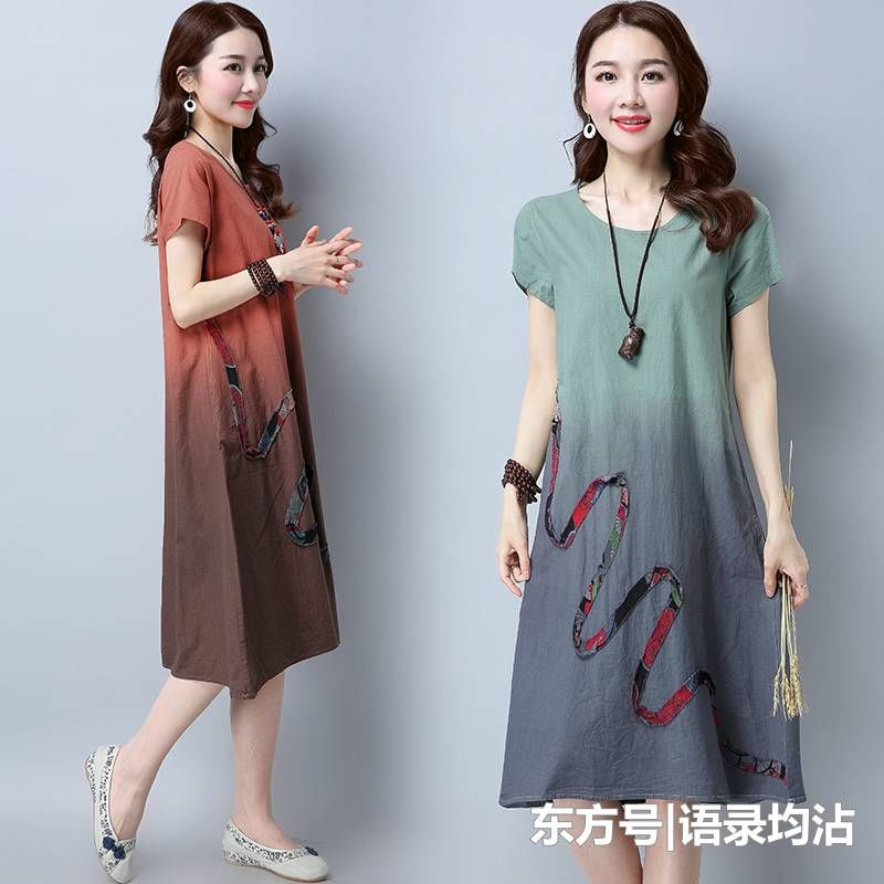 三伏天太热,我又胖爱出汗,穿棉绸裙显瘦减龄