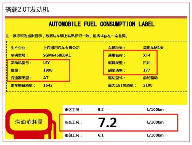 凯迪拉克XT4将搭2.0T引擎 最低综合油耗仅7.2