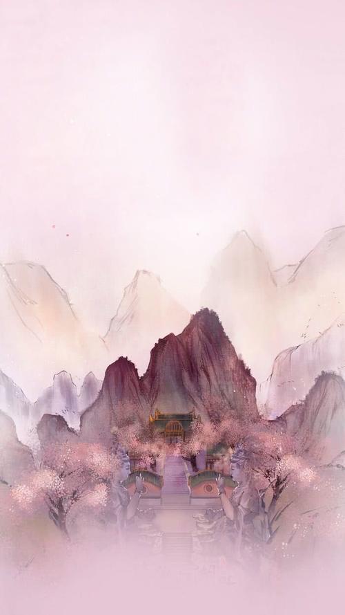 古风壁纸 意境 桃花_古风意境桃花风景图