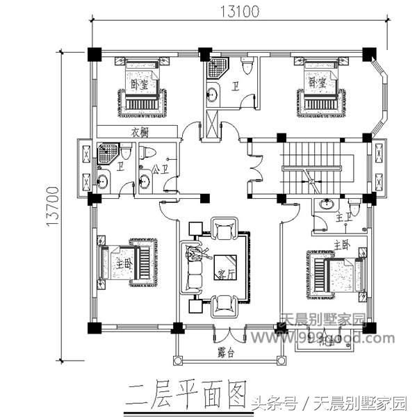 借钱也要盖这栋13.1X13.9米农村别墅，10室3厅有神台美爆全村！