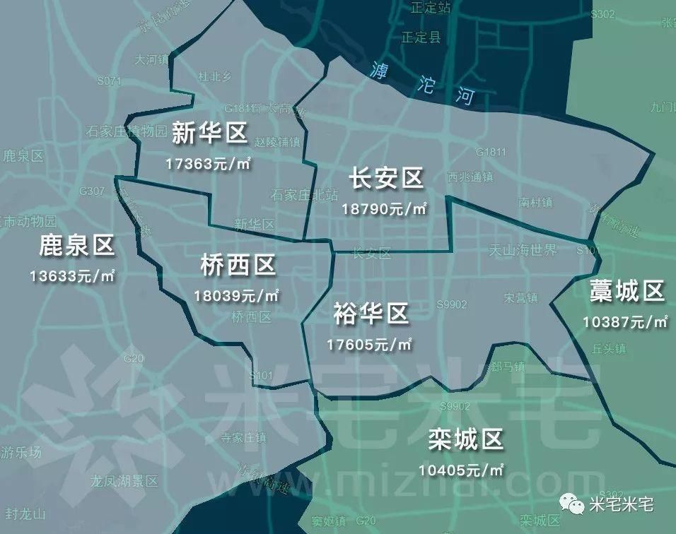 石家庄房价最贵的地方竟不是裕华区!附5月30个热点城市房价地图