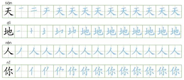 小学生常见汉字识字表,用于临摹识字和书法,家