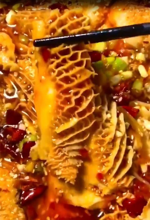 在家就做这个麻辣鲜香的水煮牛肚丝哦排骨猪味道娜部位最嫩图片